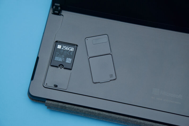 The Surface Pro 8's replaceable SSD.
