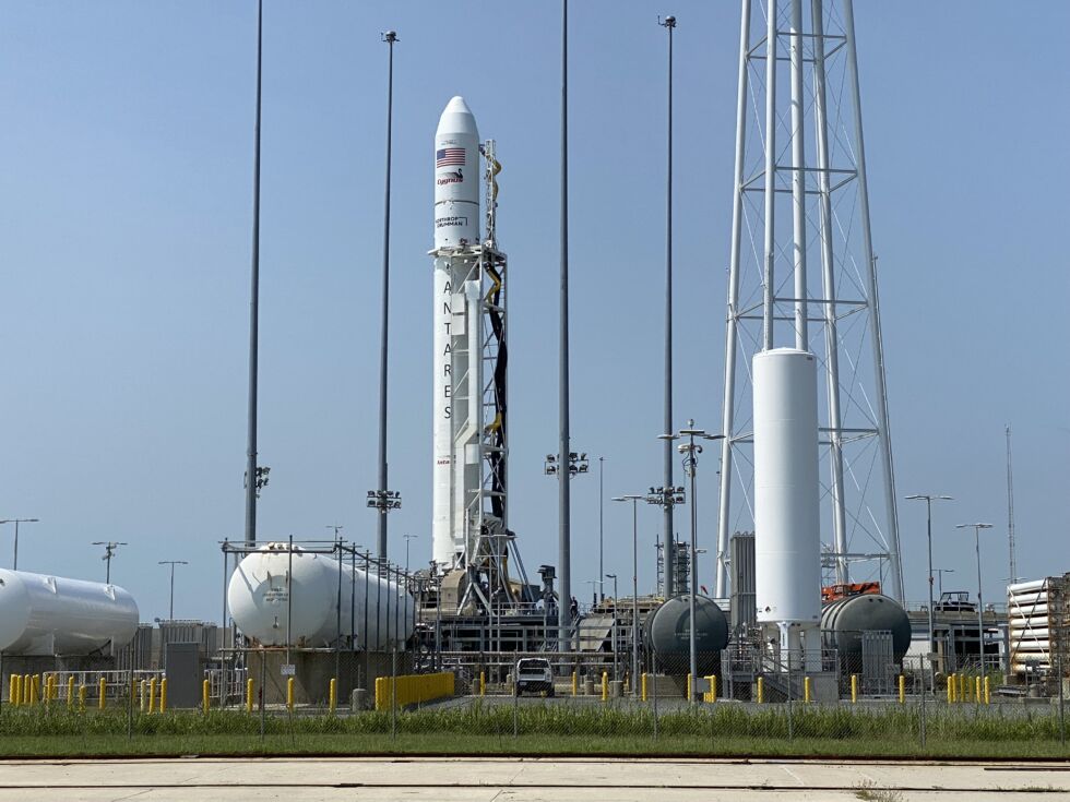The Antares rocket several hours before its trip to space.