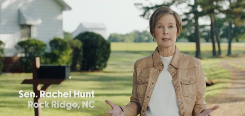 A still from a campaign video that North Carolina Senator Rachel Hunt (D) shared on Twitter.